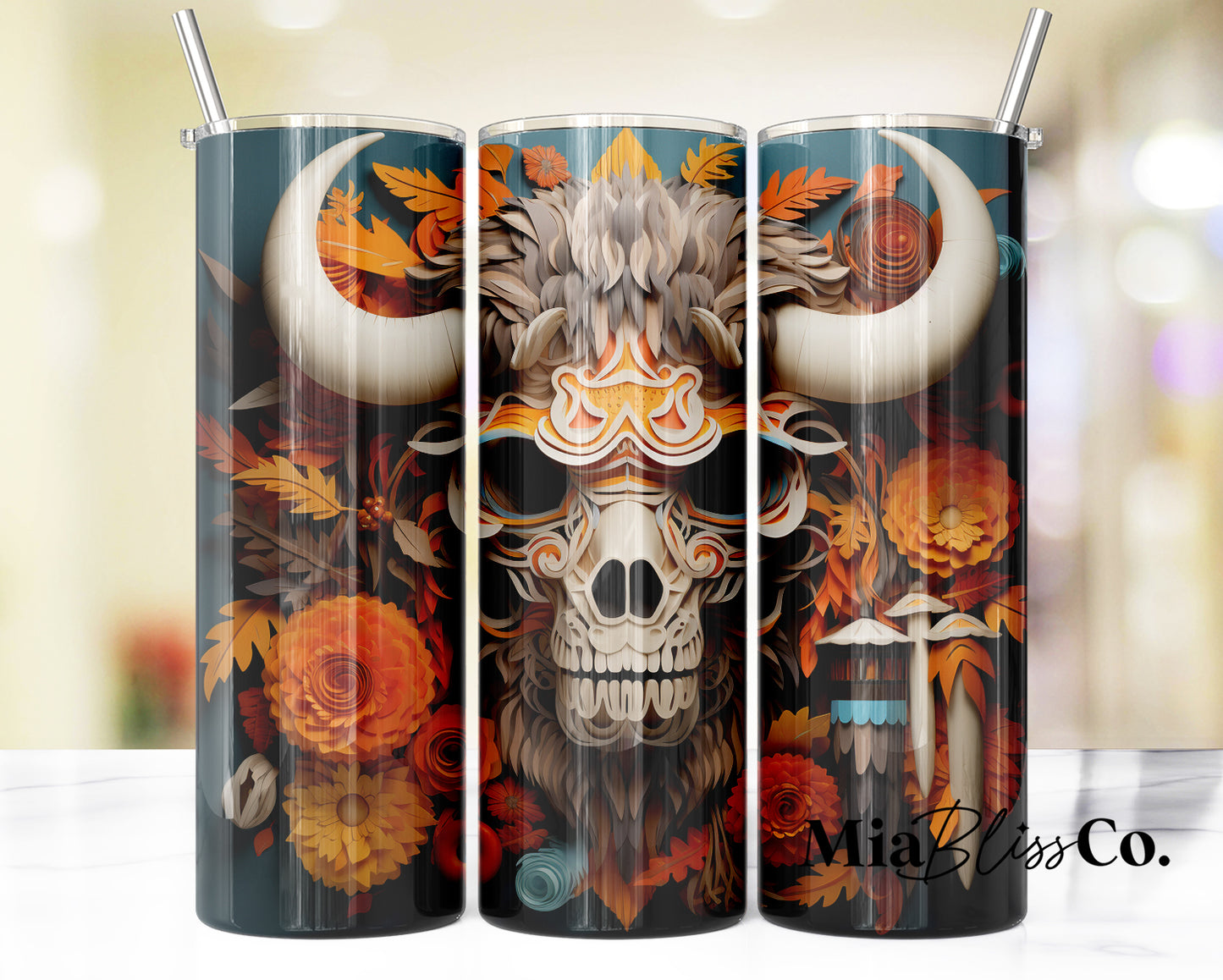 20 oz cow head tumbler