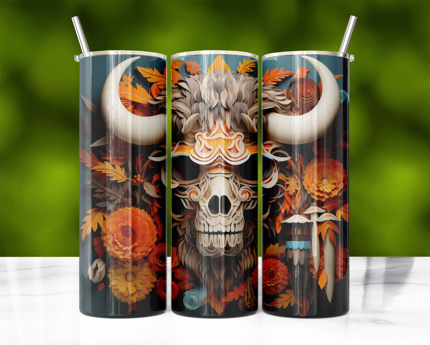 20 oz cow head tumbler