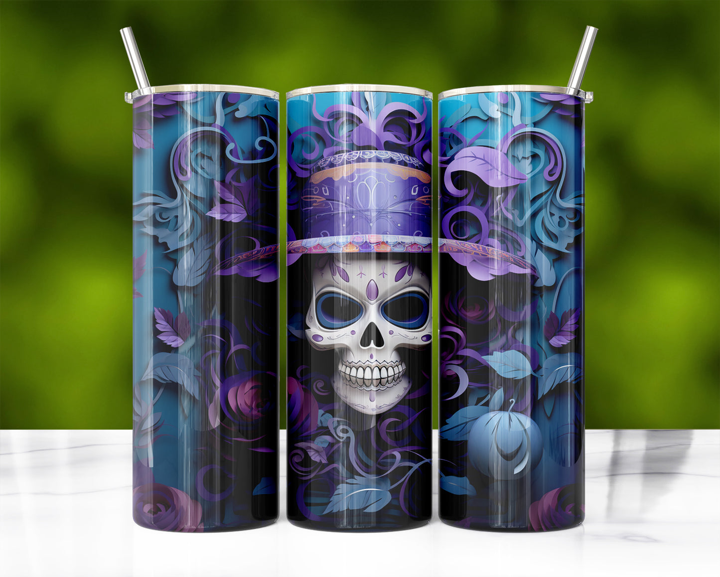 20 oz day of dead tumbler