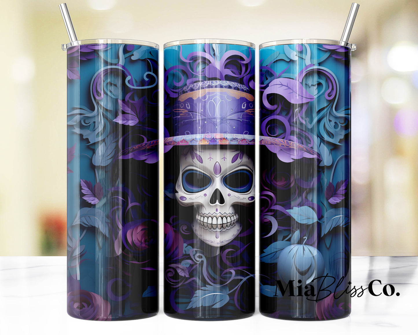 20 oz day of dead tumbler