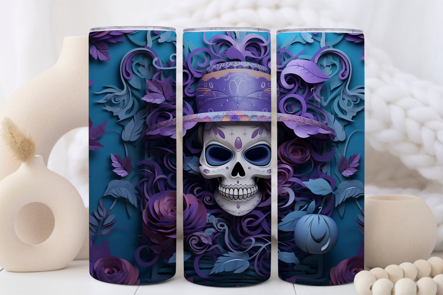 20 oz day of dead tumbler