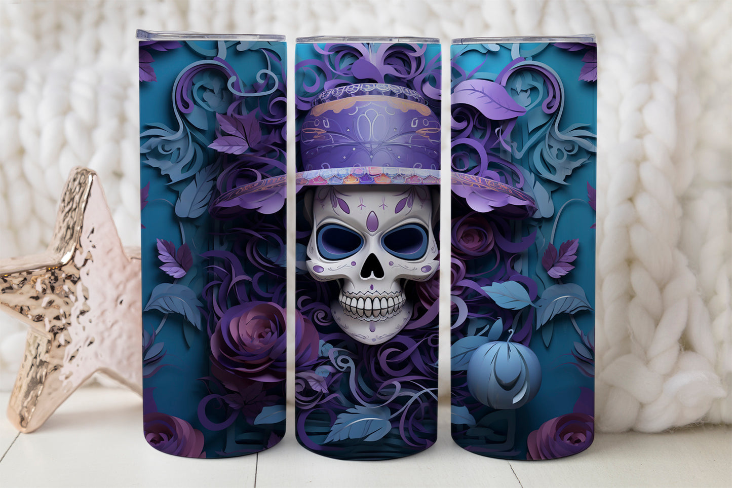 20 oz day of dead tumbler